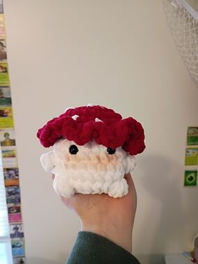 Amigurumi Poison Mushroom Boi Stuffed Toy - Kids Cute Plush